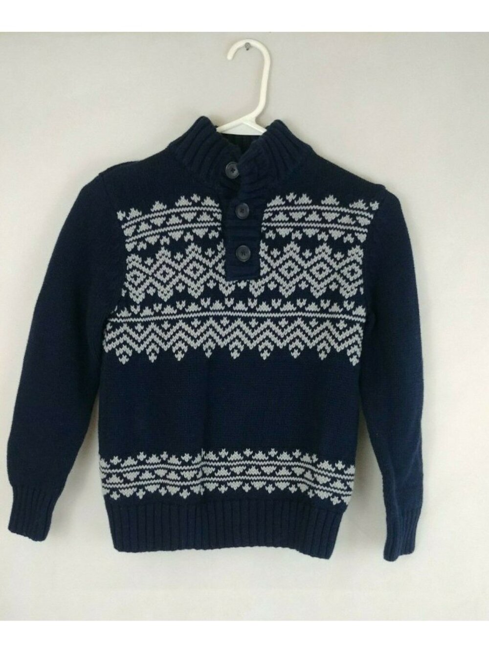 GIrls Cherokee Sweater Size Medium 8/10 Blue With White Designs